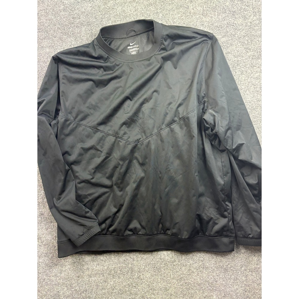 Nike Shield Windbreaker Pullover Mens XXL Tall Black Long Sleeve Training Top